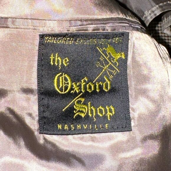 Oxford Shop Custom Tan & Red Windowpane Tweed Sport Coat 40R - Picture 2 of 8